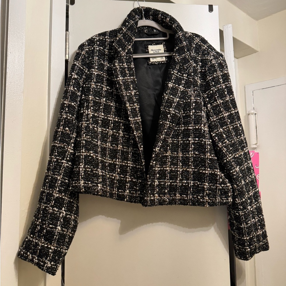 Abercrombie & Fitch Tweed Checkered Blazer